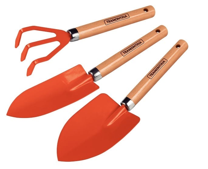 Conjunto 3 Peças Para Jardinagem Metálicas com Cabo de Madeira - Tramontina