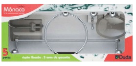 Kit P/banheiro 5 pcs Cromado Fume Duda