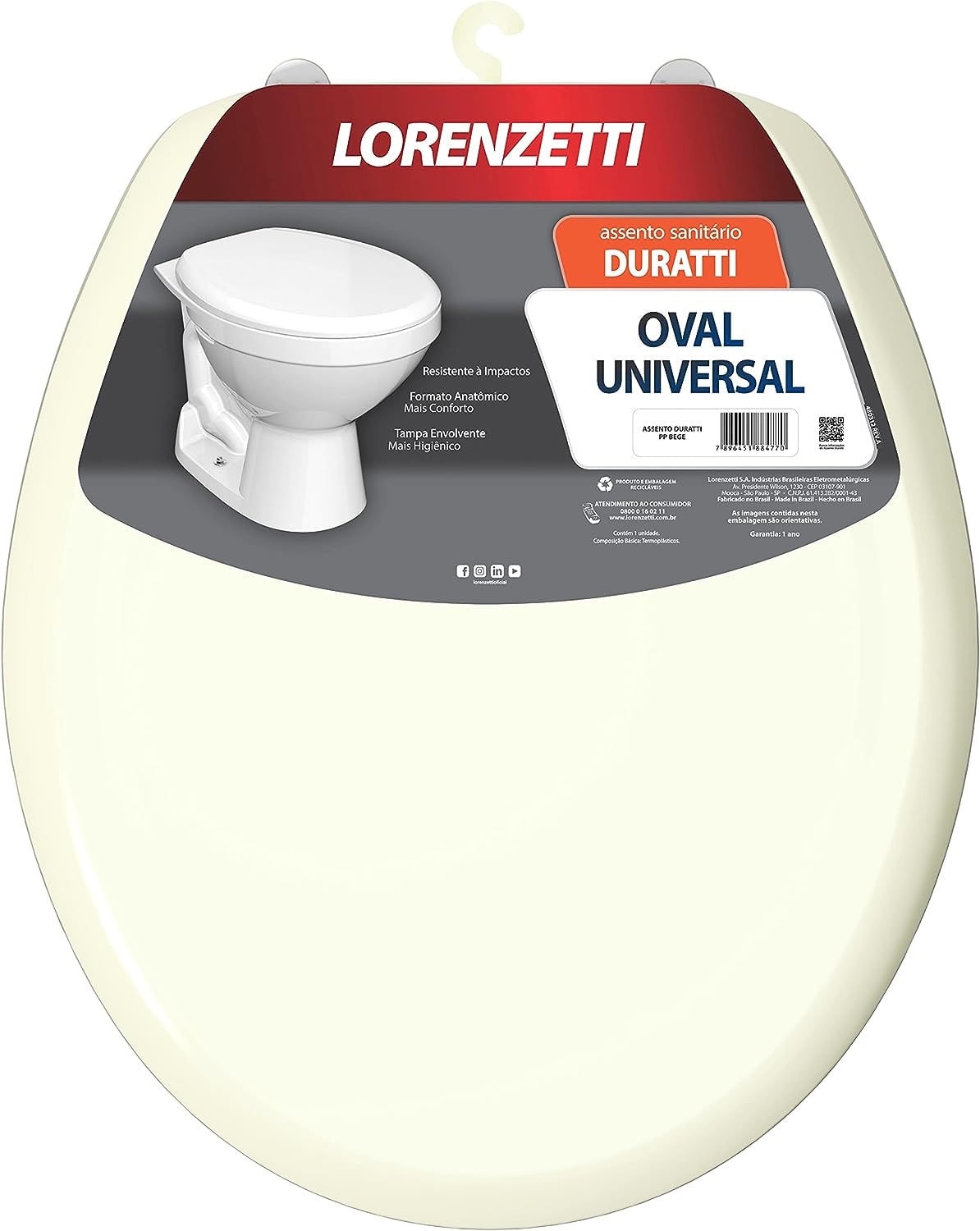 Assento Sanitario Duratti Bege Fortti