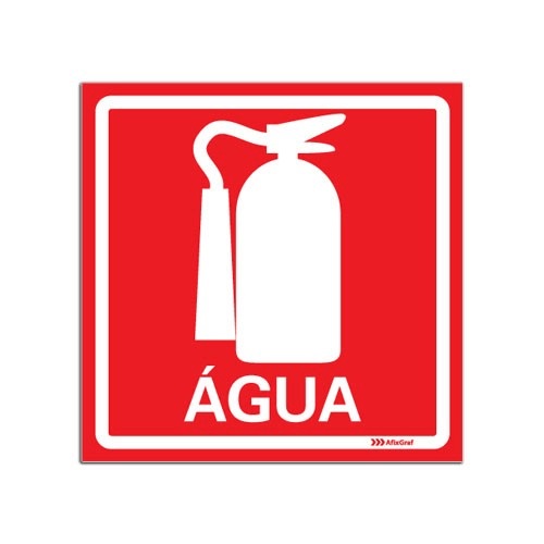 Placa P/extintor Agua 15x20