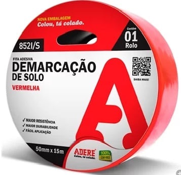 Fita Demarcaçao 50mmx15m Vermelho Adere