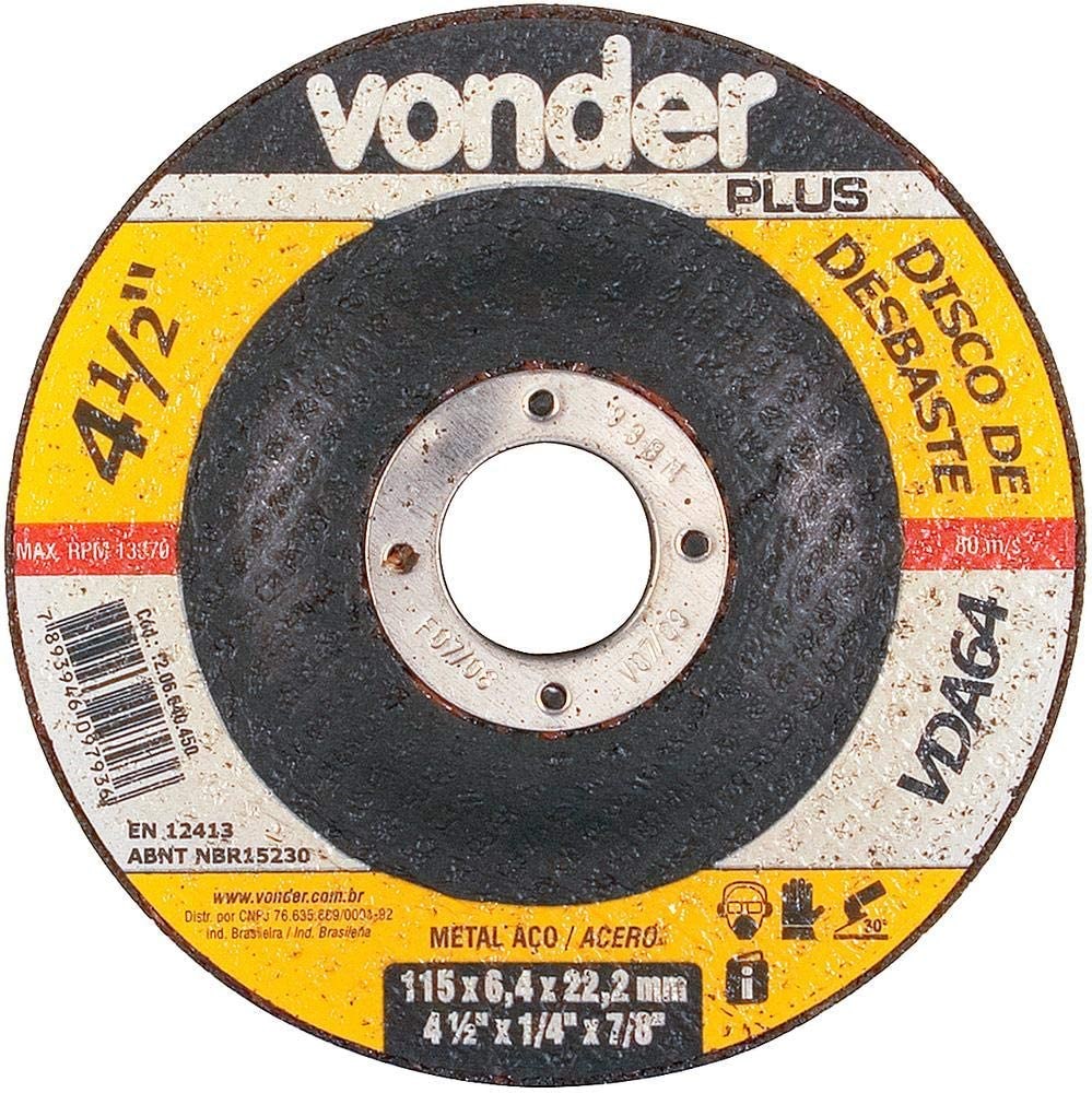 Disco Desbaste 4.1/2x1/4x7/8 Vonder
