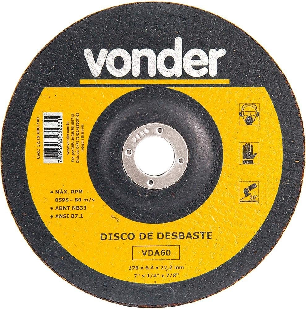 Disco Desbaste 7x1/4x7/8 Vda60 Vonder