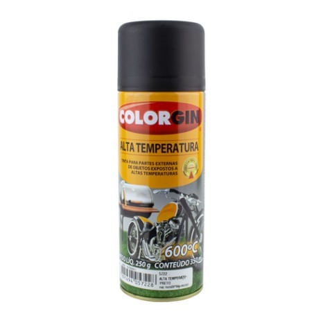Tinta Spray Alta Temperatura Preto 300ml