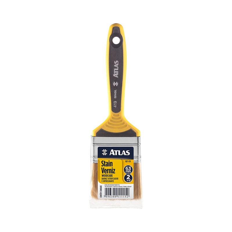 Trincha 2.1/2” Cabo de pvc Amarelo Atlas