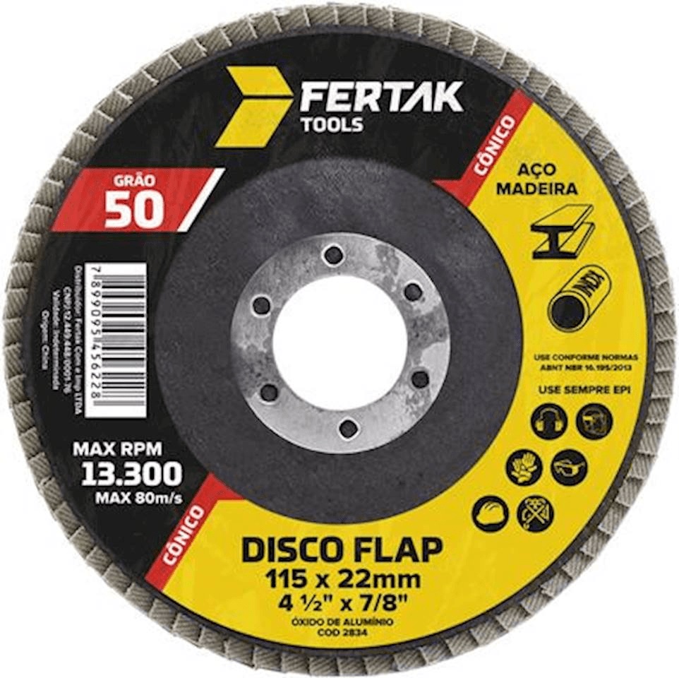 Disco Flap con 4-1/2” 115mm Gr50 Fertak