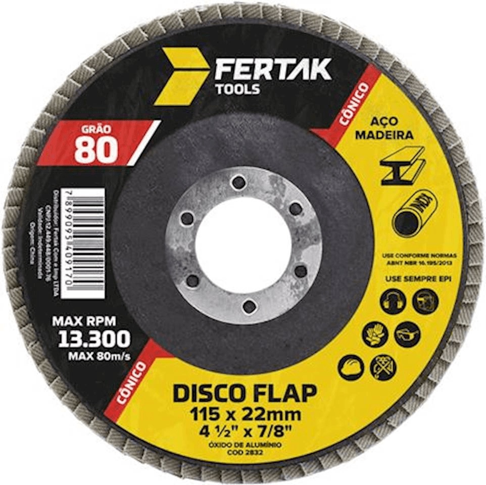 Disco Flap con 4-1/2” 115mm Gr80 Fertak