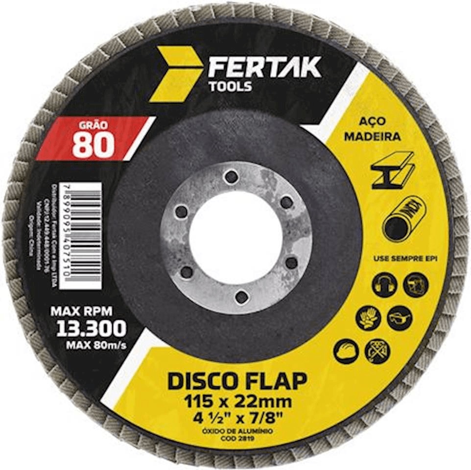 Disco Flap 4-1/2” 115mm Gr80 Fertak