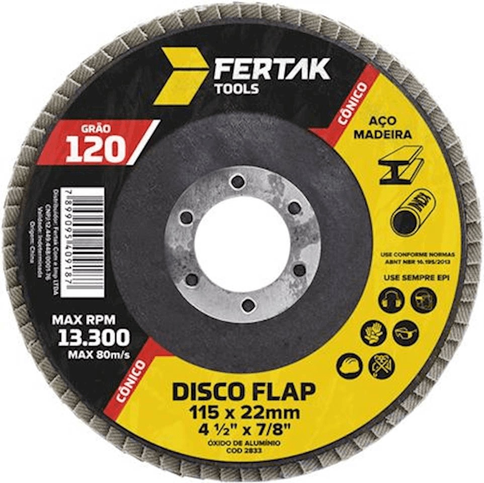 Disco Flap con 4-1/2” 115mm Gr120 Fertak