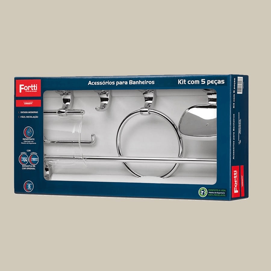 Kit Acessorios P/banheiro 5pcs cr Lorenz
