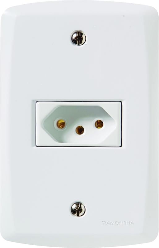 Tomada 4x2 2P+T 10 A 250v Lux2 Branco - Tramontina