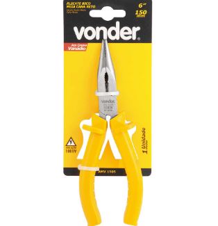 Alicate Bico Meia Cana Reto 6” com Isolação até 1.000v  - Vonder