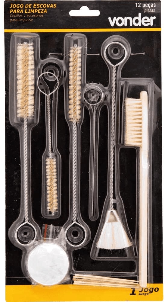Jogo de Escova P/limpeza C/12 pcs Vonder