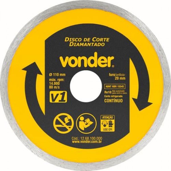 Disco Diamantado 110mm Ceramica v1 Vonde