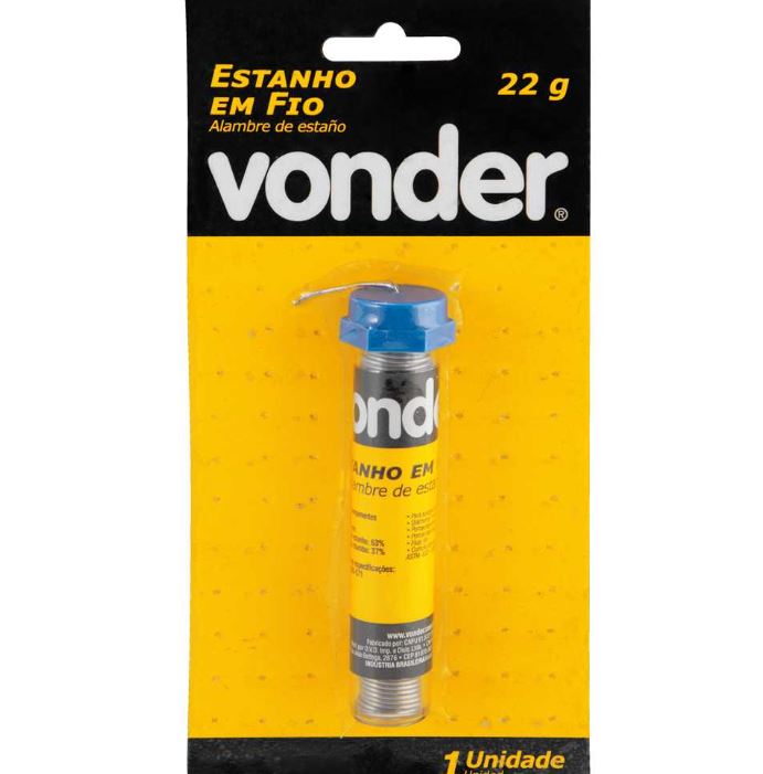 Estanho em Fio com Fluxo Para Solda 1,0 mm Vonder