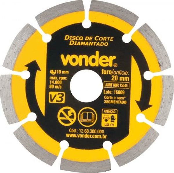 Disco Diamantado 110mm Ceramica v3 Vonde