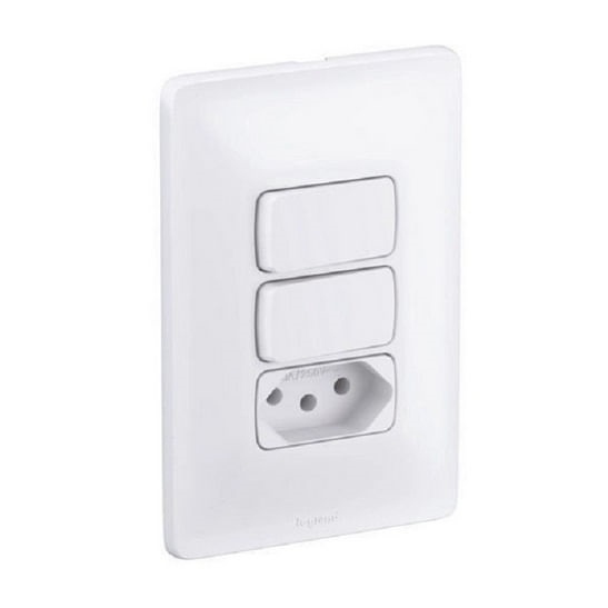 2 Interruptor Simples+tomada 10a Zeffia