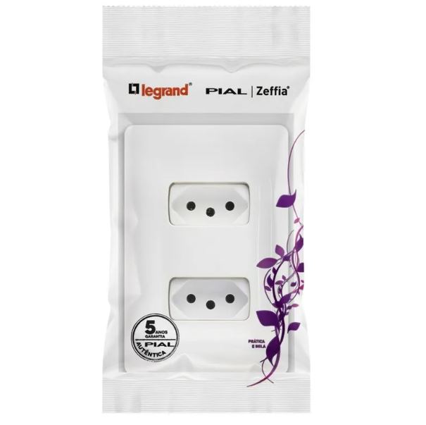 Conjunto Tomada Dupla 2P+T 10A  Zeffia  - Pial