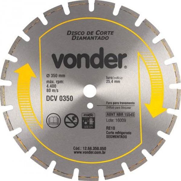 Disco de Corte Diamantado 350mm Vonder