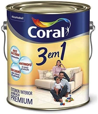 Tinta 3 em 1 Branco 3.6l Coral