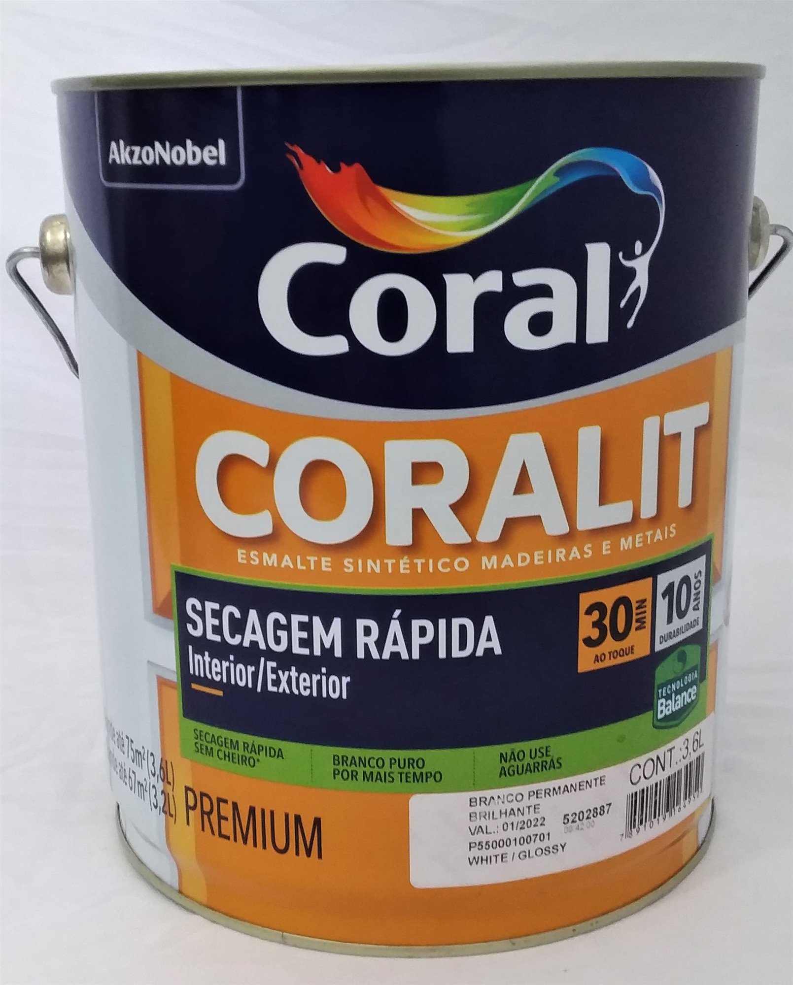 Esmalte Coralit Zero br Preto 3.6l
