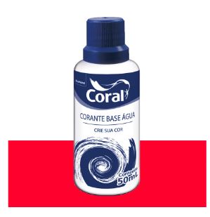 Corante Base Agua Vermelho 50ml Coral