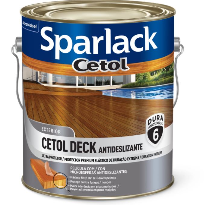 Verniz Cetol Sparlack Deck Antiderrapante Semibrilho Natural 3,6 Litro - Coral