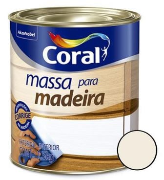 Massa p/ Madeira Branca 1.5kg Coral