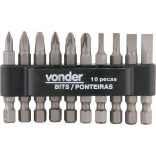 Bits/ponteira crv (10pc) 1/4 Vonder