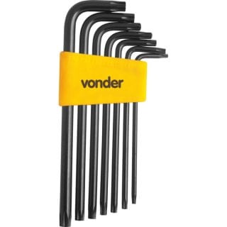 Jogo de Chave Torx C/7pcs t10 a t40 crv