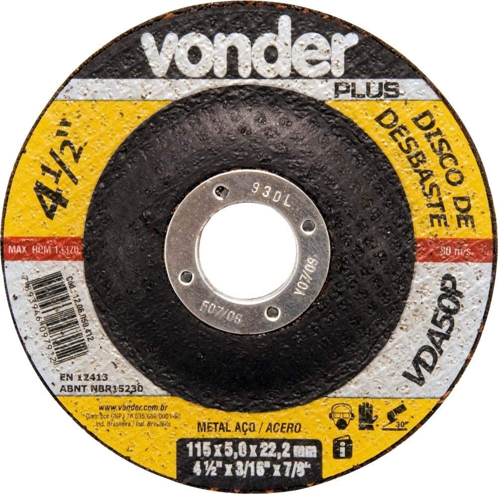 Disco Desbaste 4.1/2x3/16 Vonder