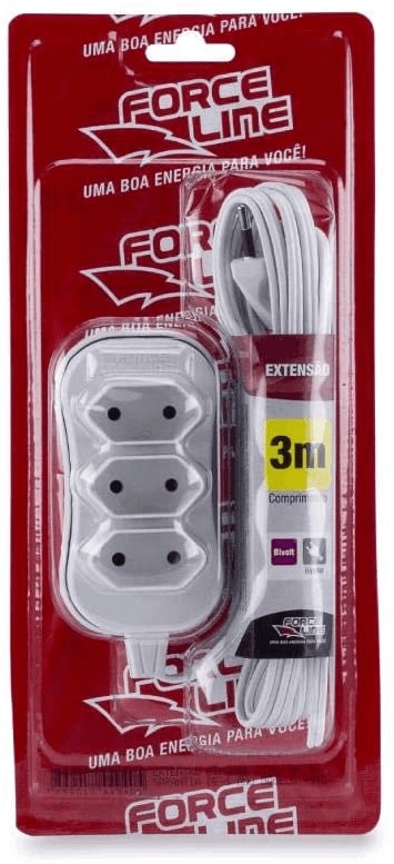 Extensao 3 tom 3mt 10a br Forceline