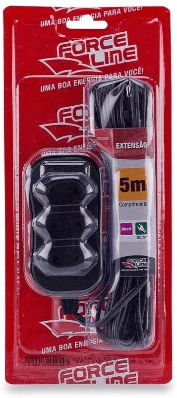Extensao 3 tom 5mt 10a br bip Forceline