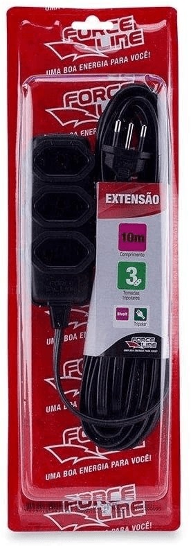 Extensao Trip 3 tom 10mt 10a pt Forcelin