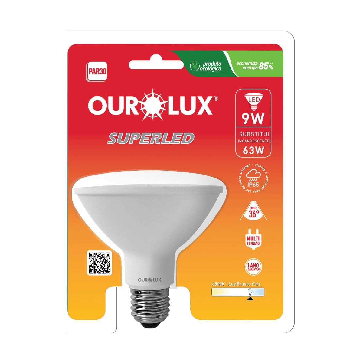 Lampada Par30 led 9w 6500k Ourolux