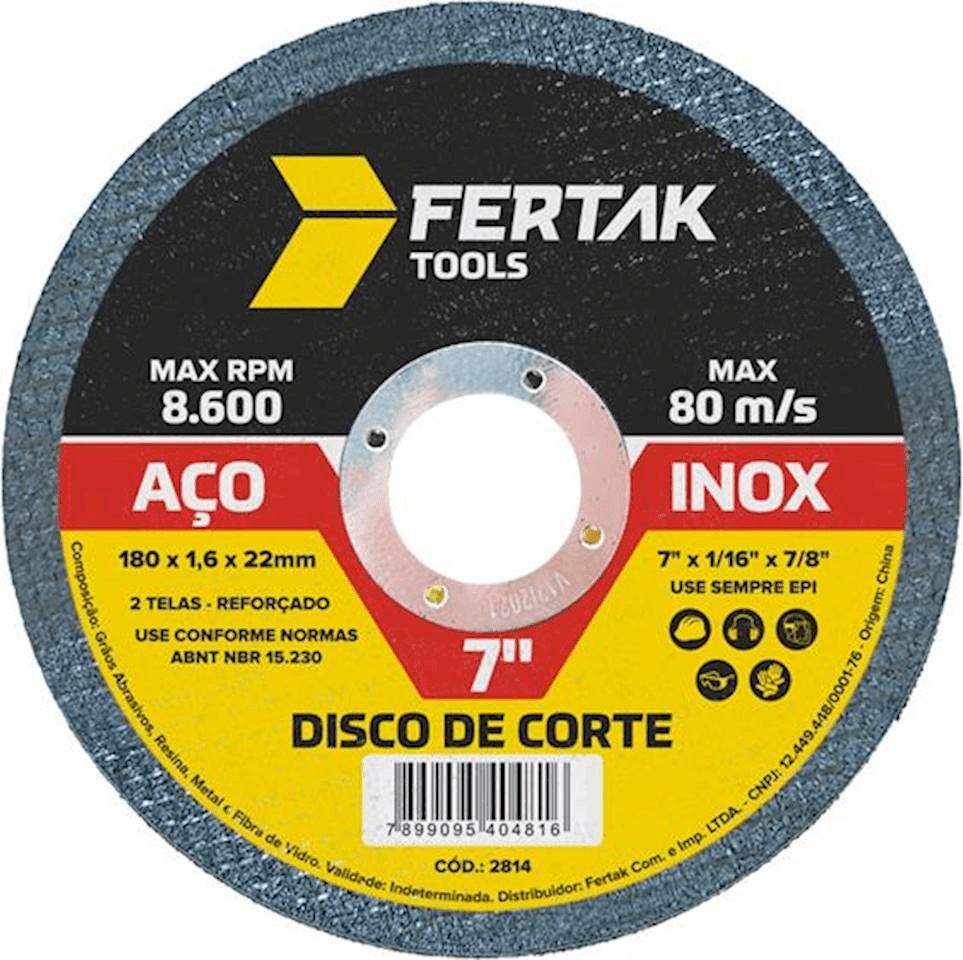 Disco Abrasivo 180x1.6 Fertak