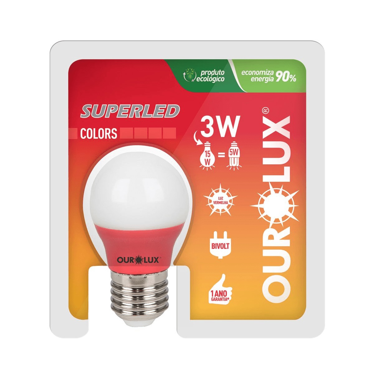 Lampada Superled s30 Colors 3w vm Ourolu