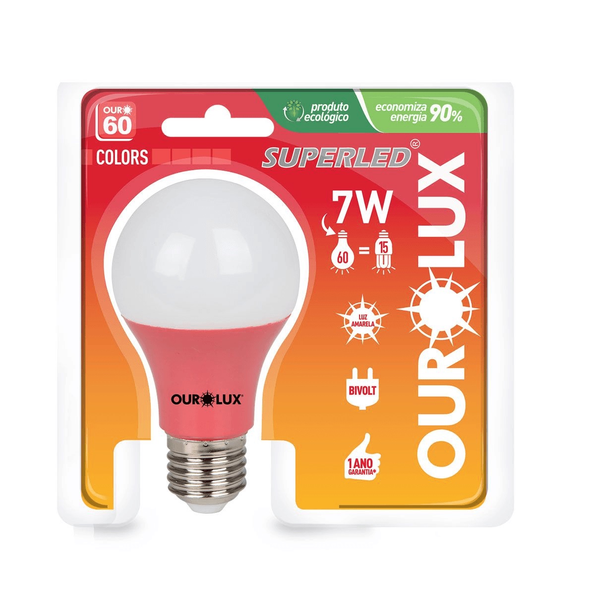 Lampada Superled 60 Colors 7w vm Ourolux