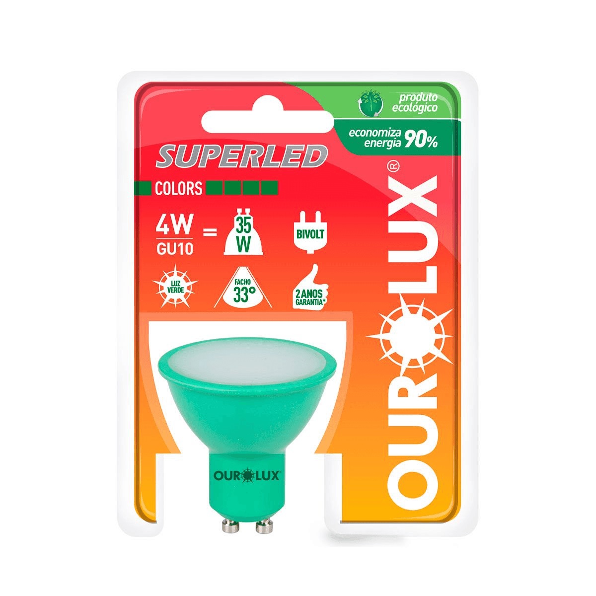 Lampada Superled Colors 4w Gu10 vd Ourol