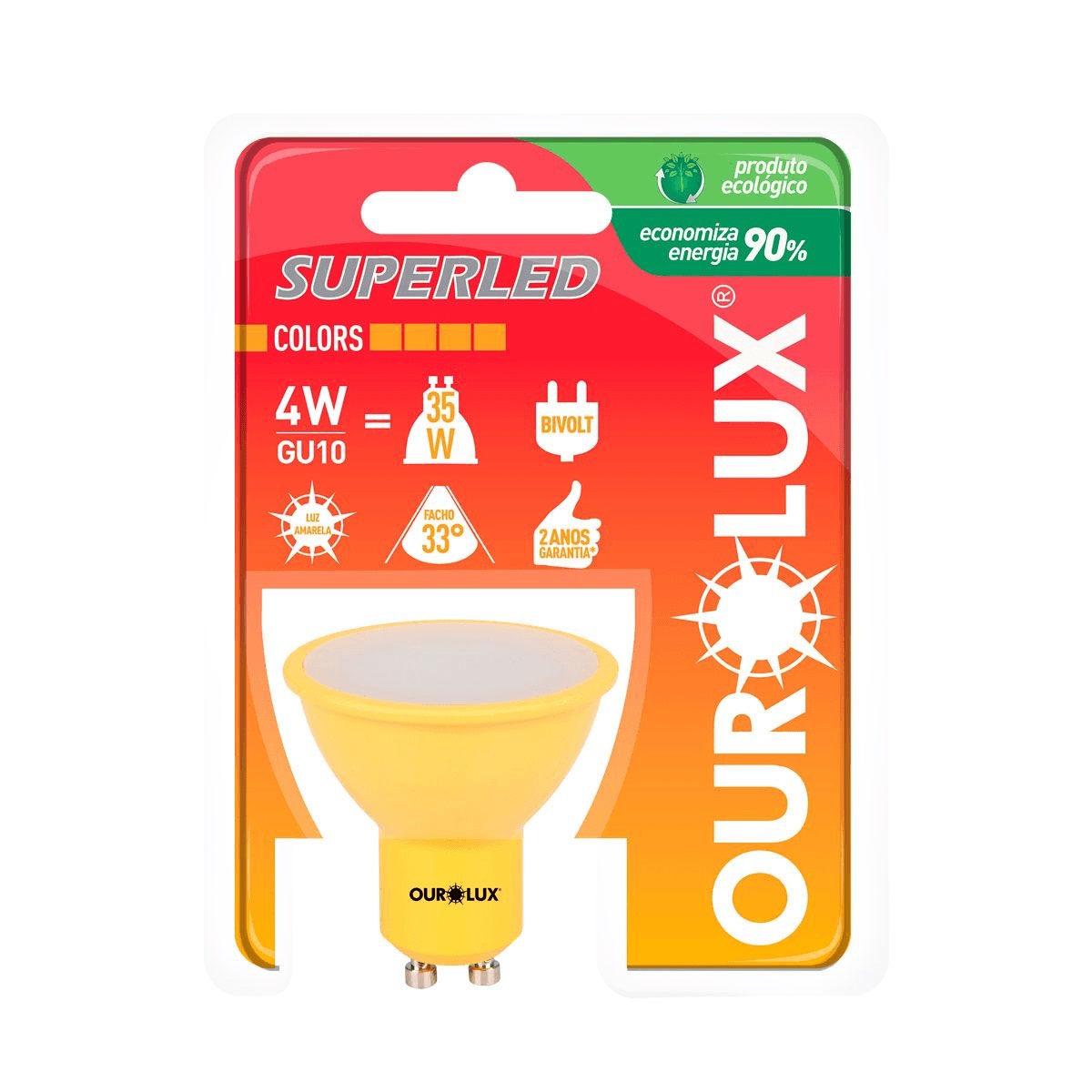 Lampada Superled Colors 4w Gu10 am Ourol