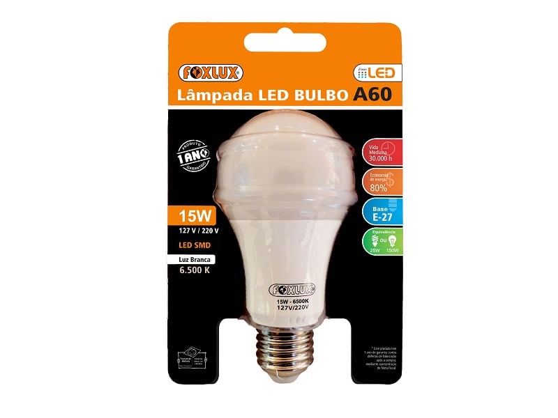 LAMPADA LED A65 15W 6500K FOXLUX