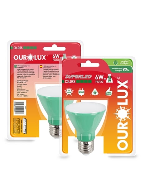 Lampada led Par20 6w Verde Ourolux