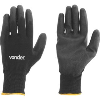 Luva Poliester/pu Preta Tam.09 Vonder