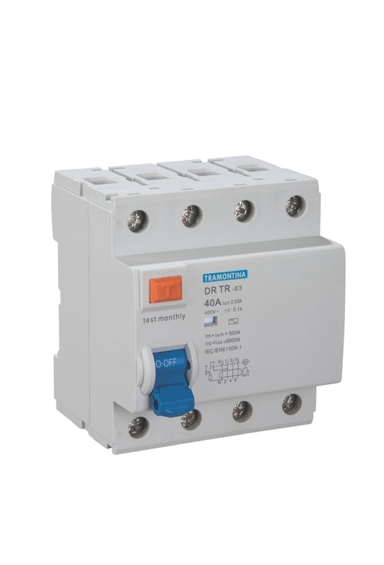 Disjuntor dr 4p 30ma 6ka 40a Tramontina