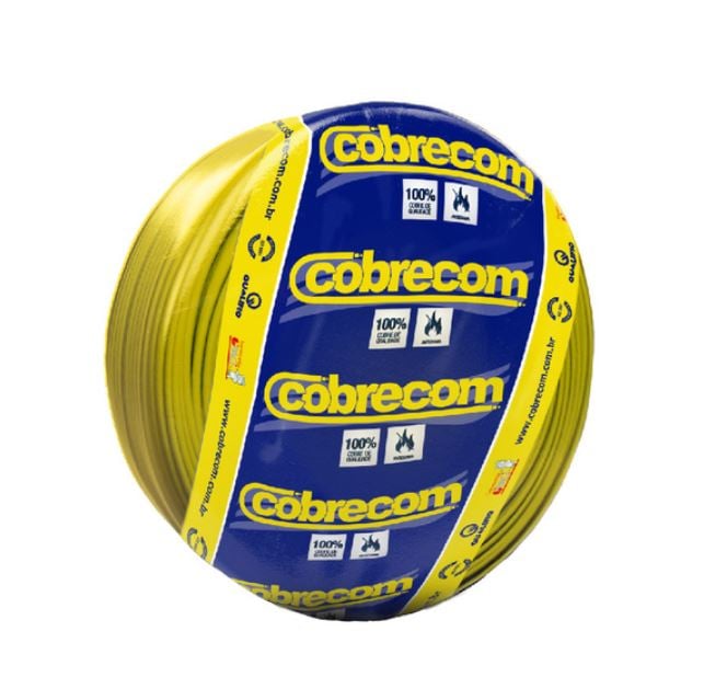 Cabo Flexivel 1,5mm Amarelo Com 100 Metros -  Cobrecom