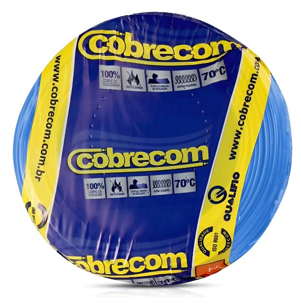 Cabo Flexivel 4,0mm Azul Com 100 Metros - Cobrecom