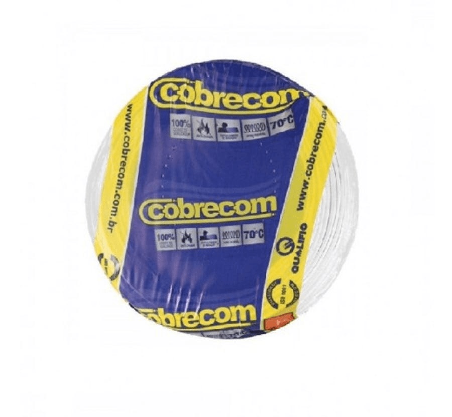 Cabo Flexivel 4,0mm Branco Com 100 Metros - Cobrecom