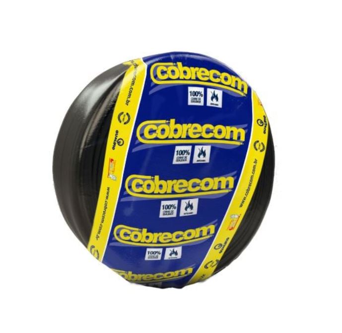 Cabo Flexivel 4,0mm Preto Com 100 Metros - Cobrecom