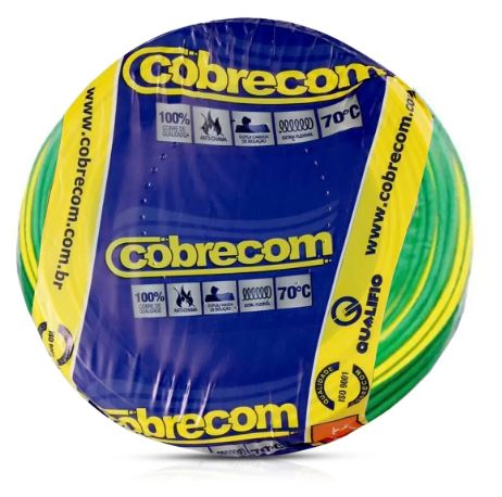 Cabo Flexivel 4,0mm Verde/Amarelo Com 100 Metros - Cobrecom