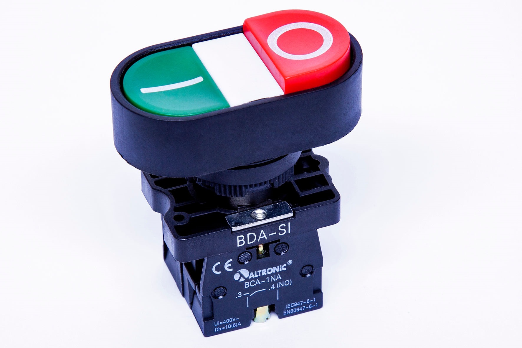 Botao de Duplo Comando s/s 1na+1nf Vd/vm